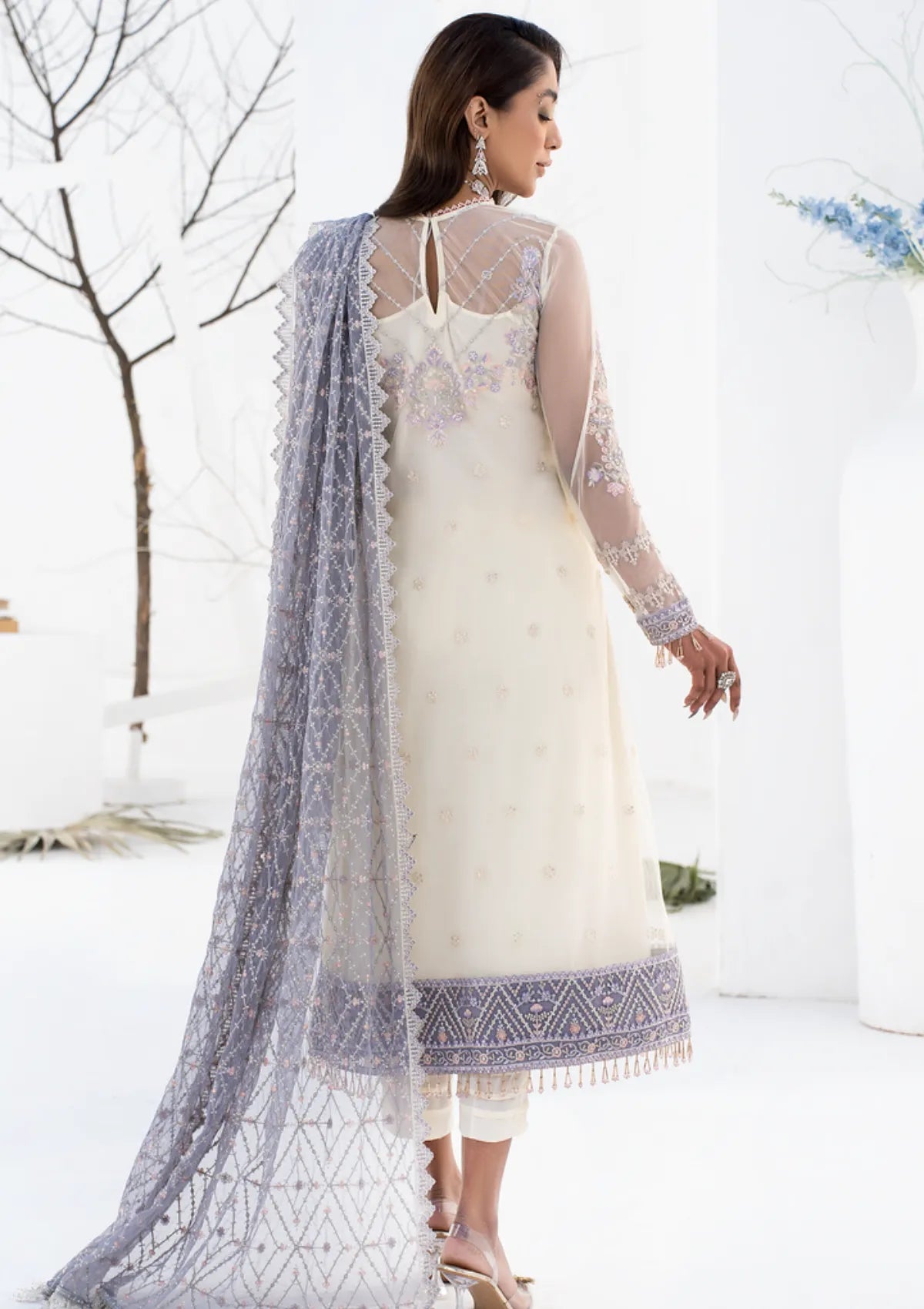 Zarif La Celeste Luxury Formals'23 ZLC-02 (PEARL WHITE) - Mohsin Saeed Fabrics
