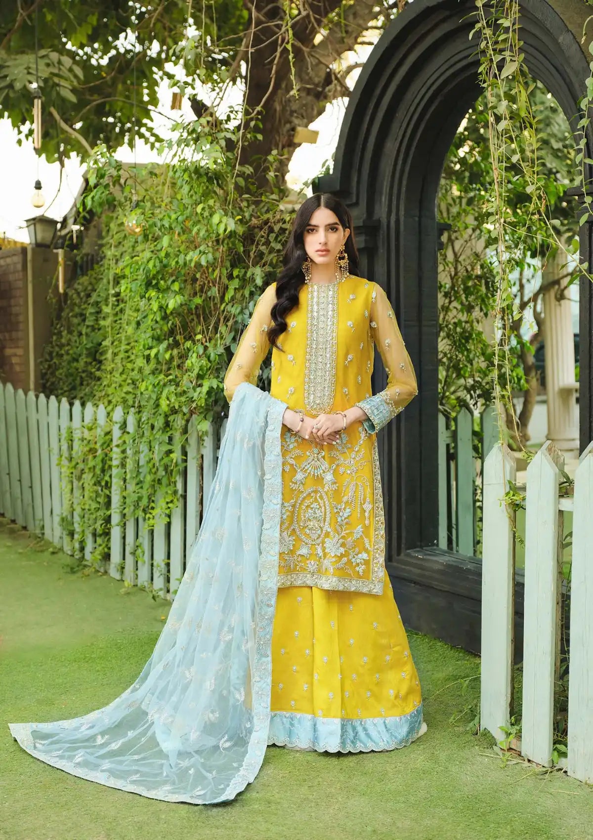 Nuriya Luxury Formals Pret (Azure)  is available at Mohsin Saeed Fabrics. ✓ shop online  all the top women clothing brands in pakistan ✓ Amazing Price and Offers ✓ Free Shipping ✓ Cash on Delivery ✓ formal & Wedding Collections 