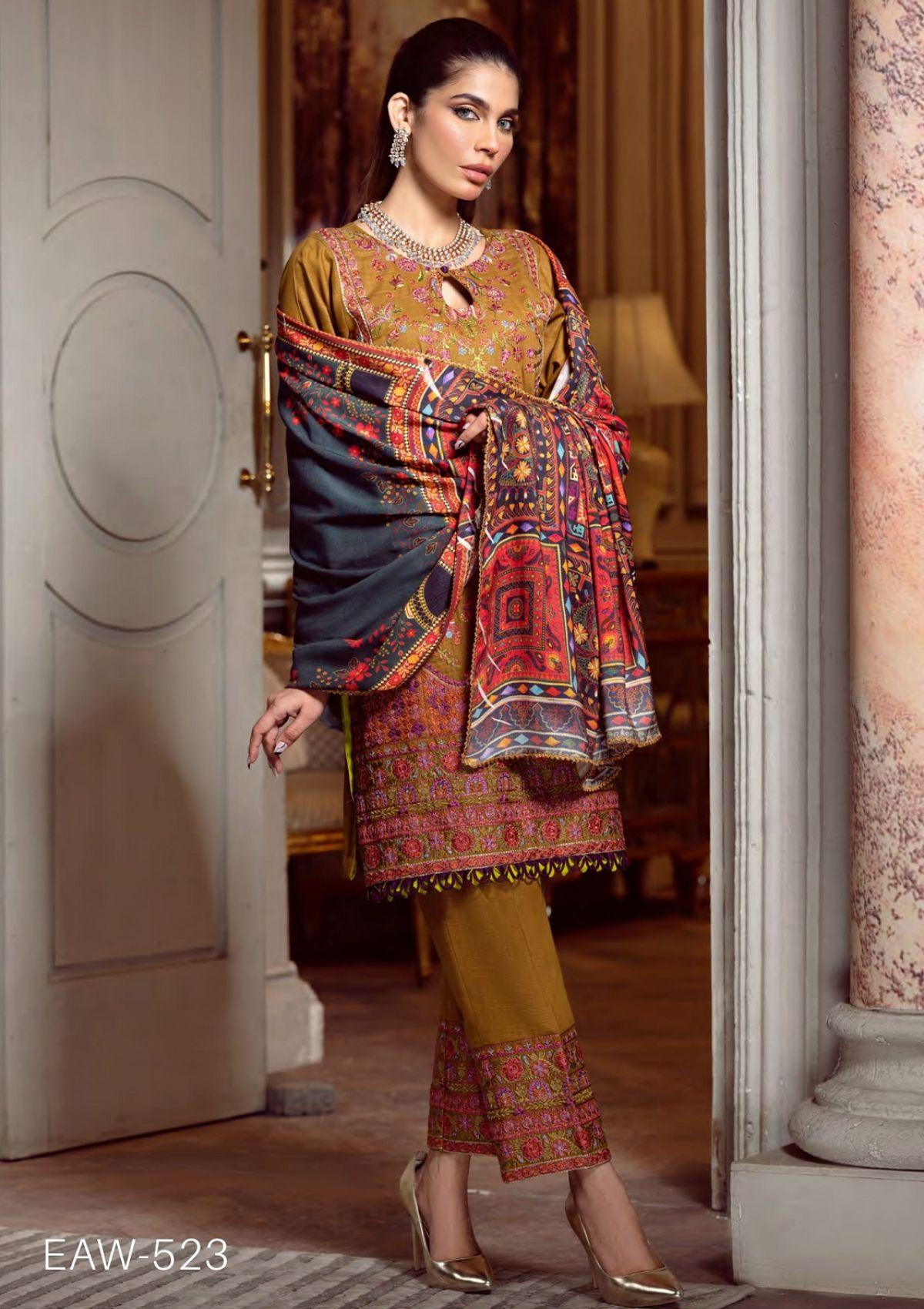 Eshaisha Premium Emb Winter'22 EAW-523 - Mohsin Saeed Fabrics