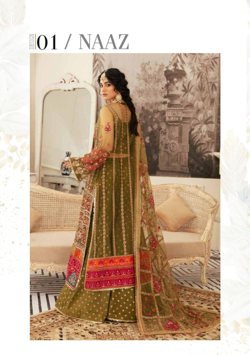 Embroidered Ada work and heavily Embellished Wedding & formal dresses available at mohsin saeed Fabrics online store. 