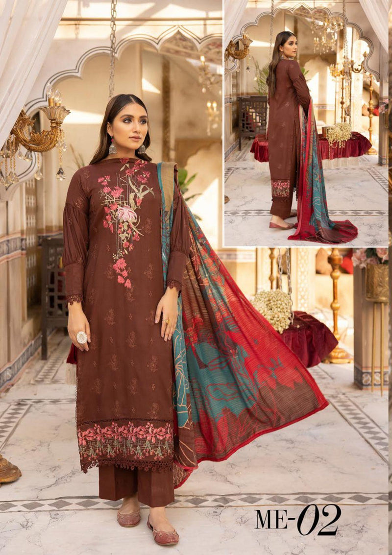 Mehak Emb Peach Leather'22 ME-02 is available at Mohsin Saeed Fabrics online shop All the top women brands in pakistan such as Freesia, Maria b, Zara Shahjahan, Asim Jofa, Zaha, Elan, Crimson, Sobia Nazir, Maryam n Maria, Hussain Rehar, Marjjan, Anaya by Kiran Chaudhary, johra, Shaista, farah talib aziz and Gul Ahmed. 