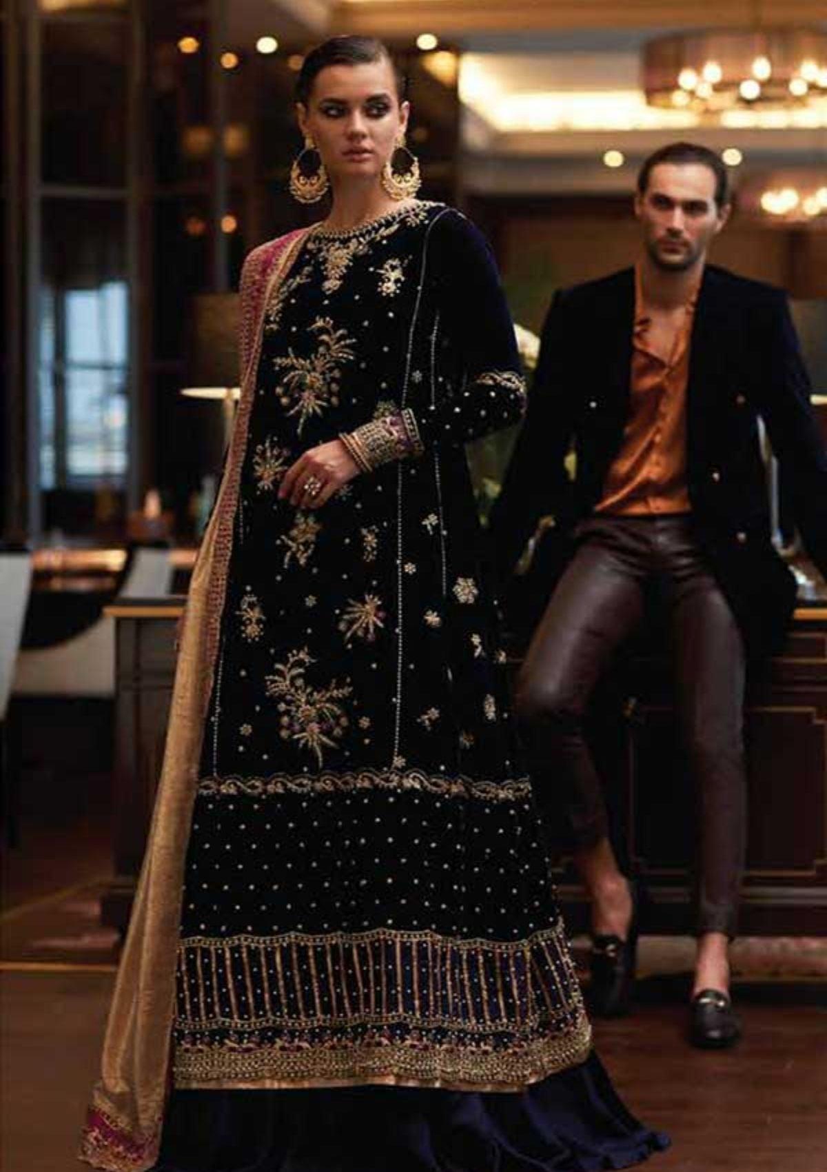 Mushq Destiny Luxury Velvet Edit'22 MV-07 is available at Mohsin Saeed Fabrics. ✓ shop all the top women clothing brands in pakistan ✓ Best Price and Offers ✓ Free Shipping ✓ Cash on Delivery ✓ formal & Wedding Collections 