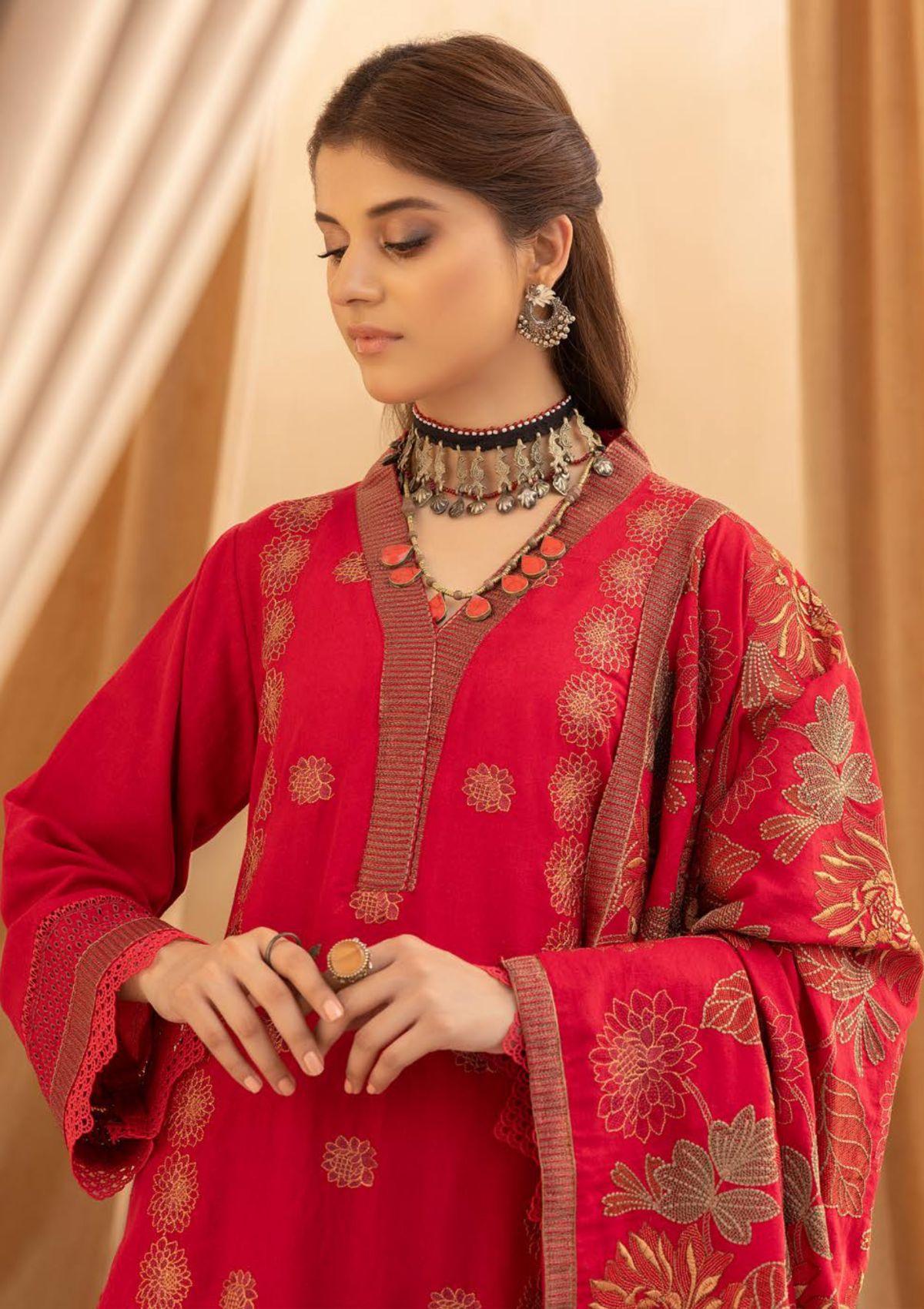 Khoobsurat' omnia-winter-Embroidered-&-Printed-Dress-is-available-at-Mohsin-Saeed-Fabrics-Online-Shopping--