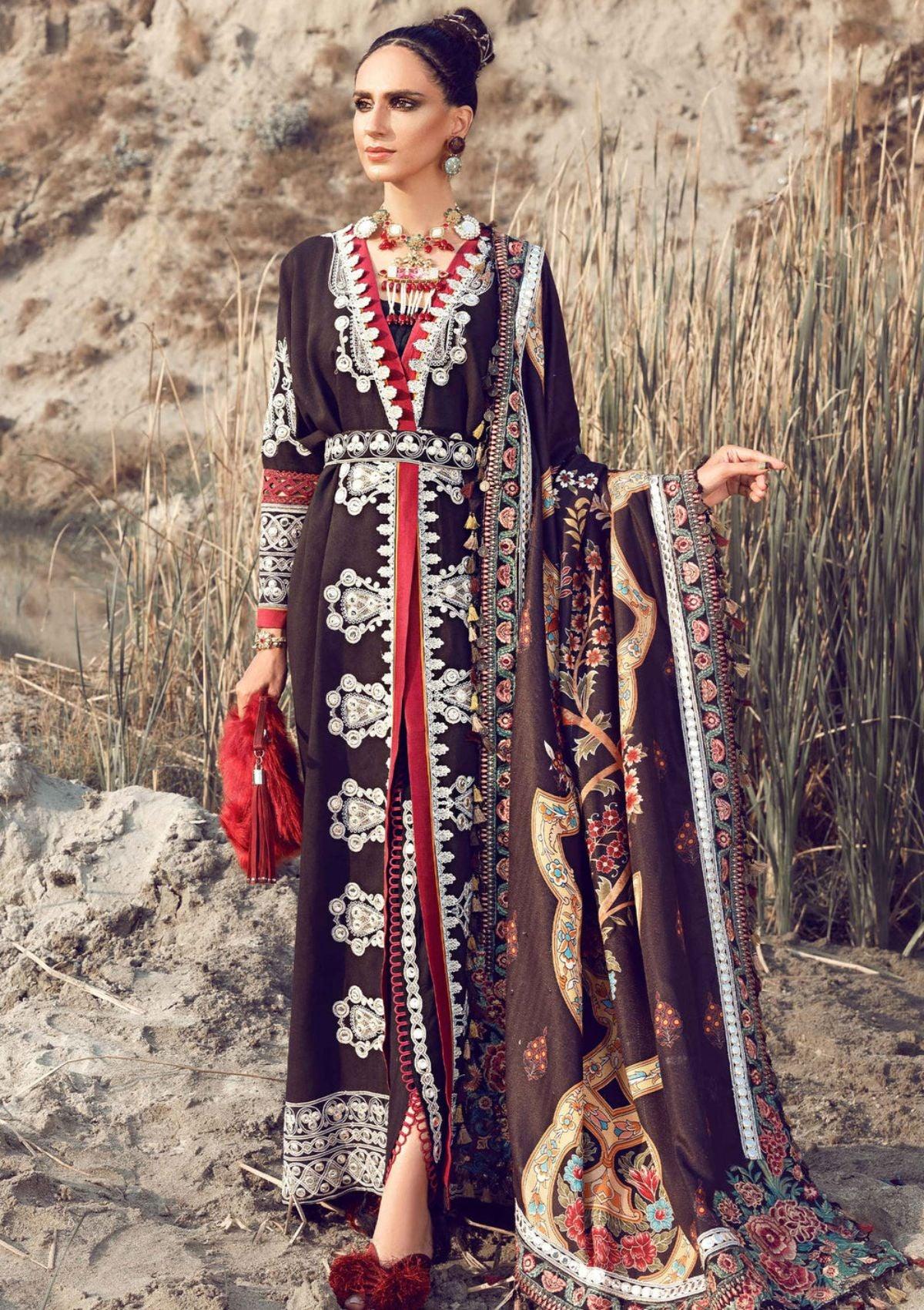 Shiza Hassan Luxury Winter'20 HSW-002 (RAME) - Mohsin Saeed Fabrics