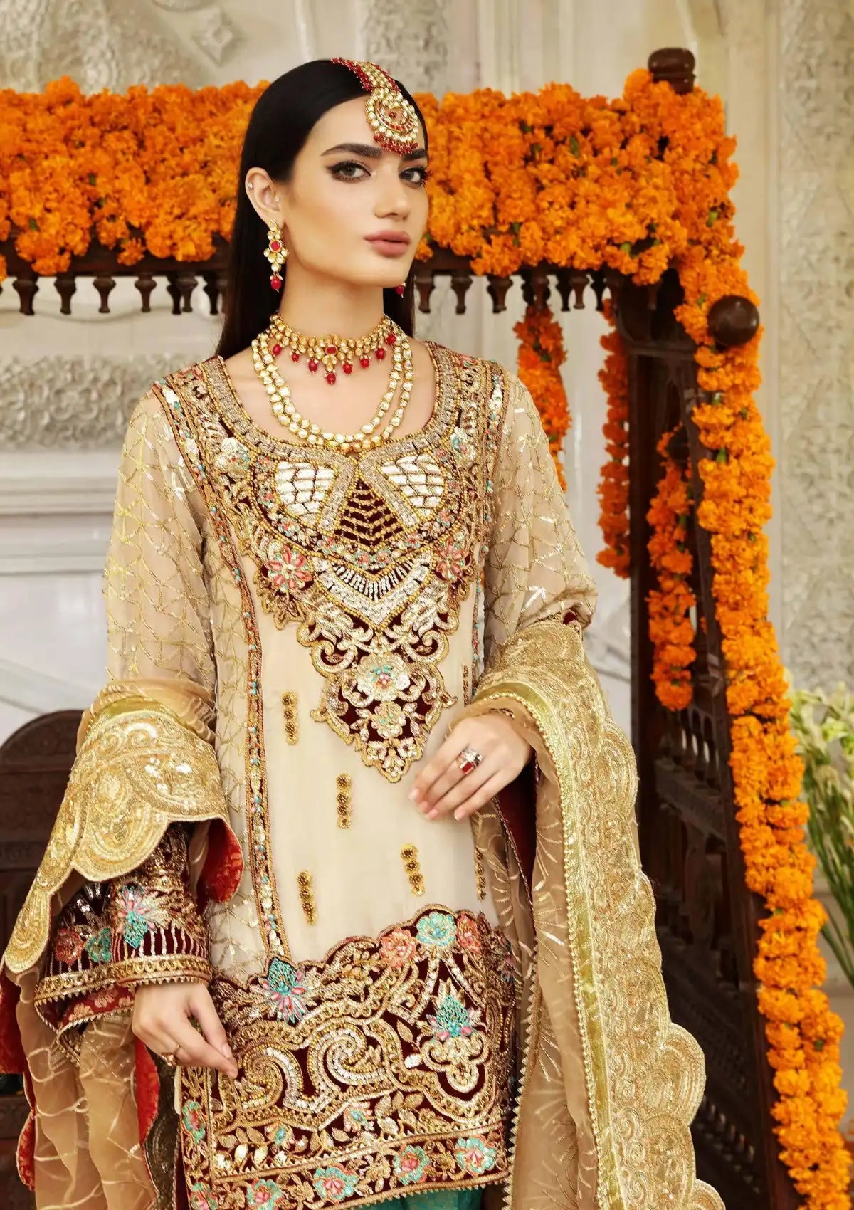 Maryum N Maria - Opulent (SFD-0052) is available at Mohsin Saeed Fabrics online shop All the top women brands in pakistan