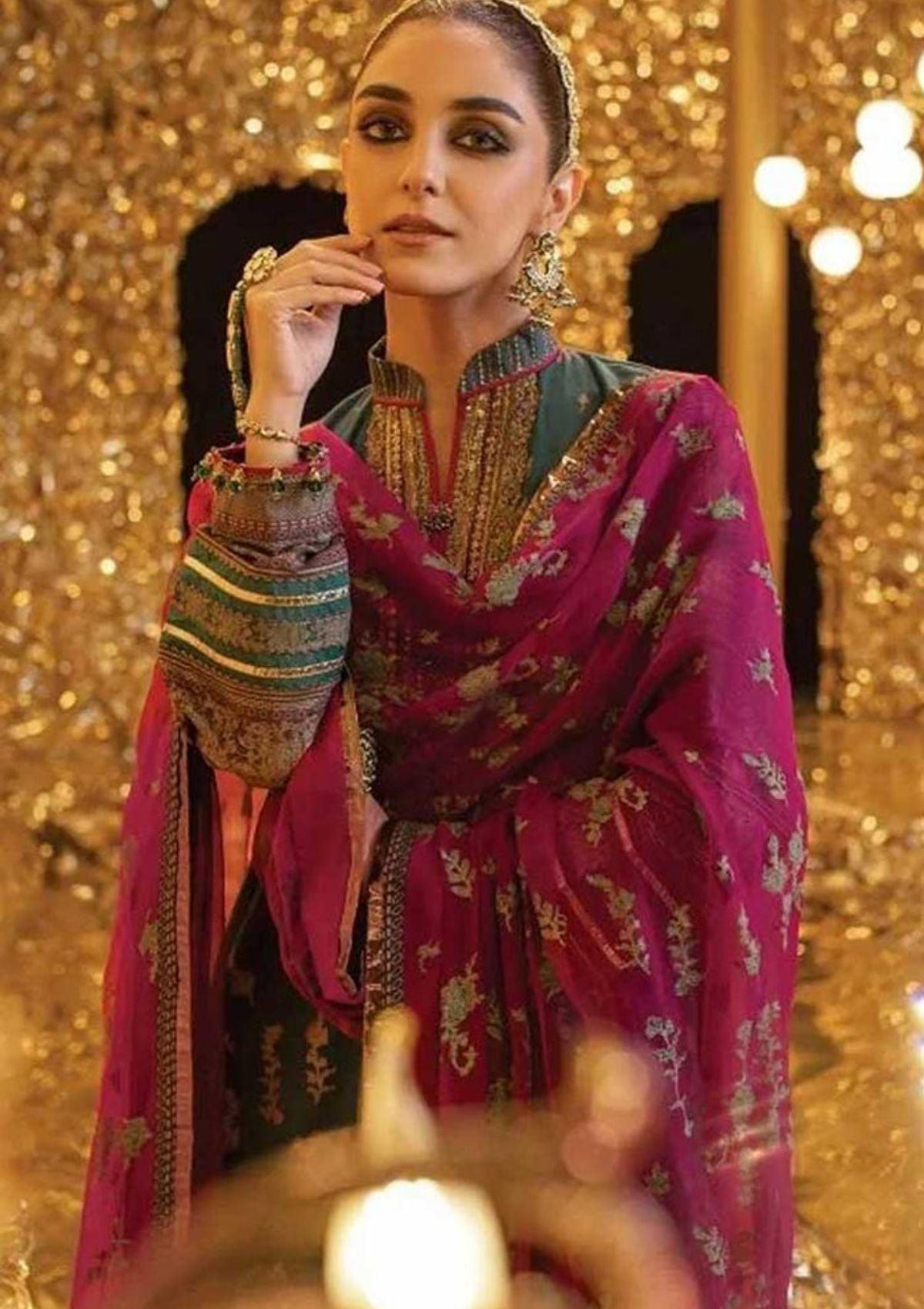 Al Karam Festive Winter,22 FC-W-9C (EMERALD GREEN) - Mohsin Saeed Fabrics
