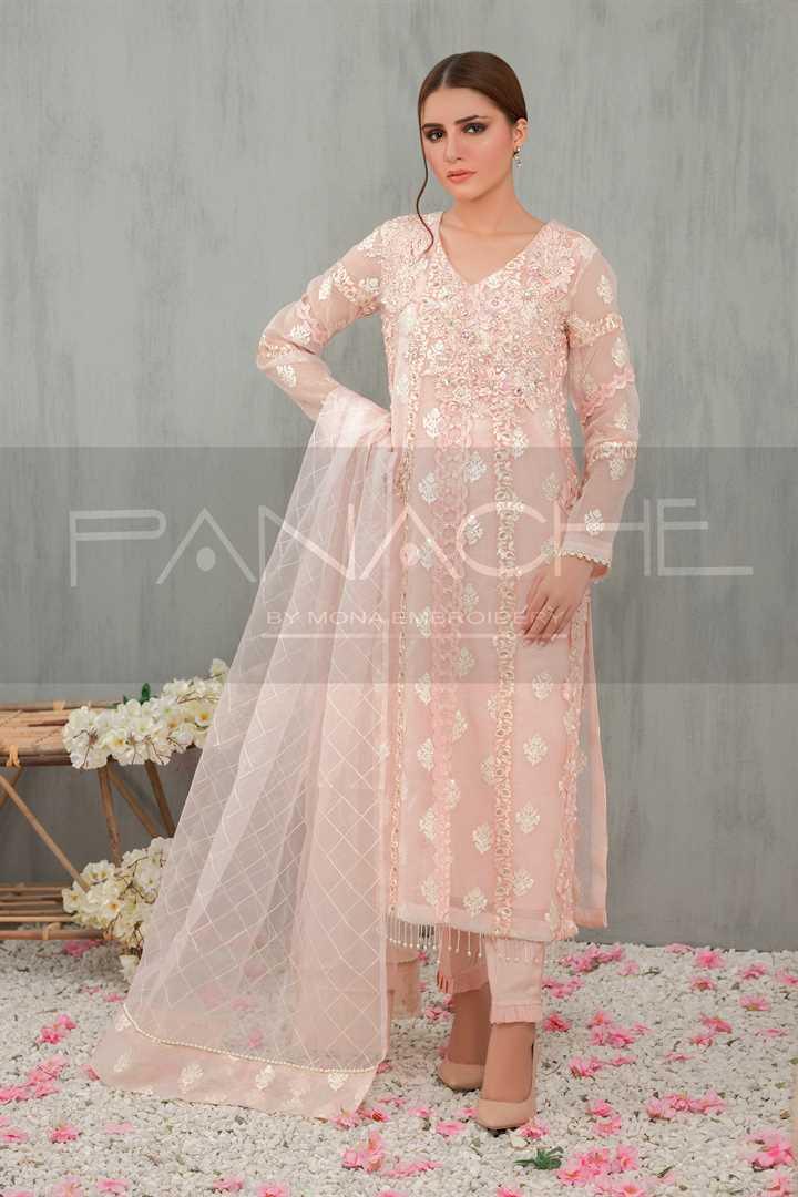 Panache by Mona Emb RTW KURTI-140 CHERRY BLOSSOM - Mohsin Saeed Fabrics