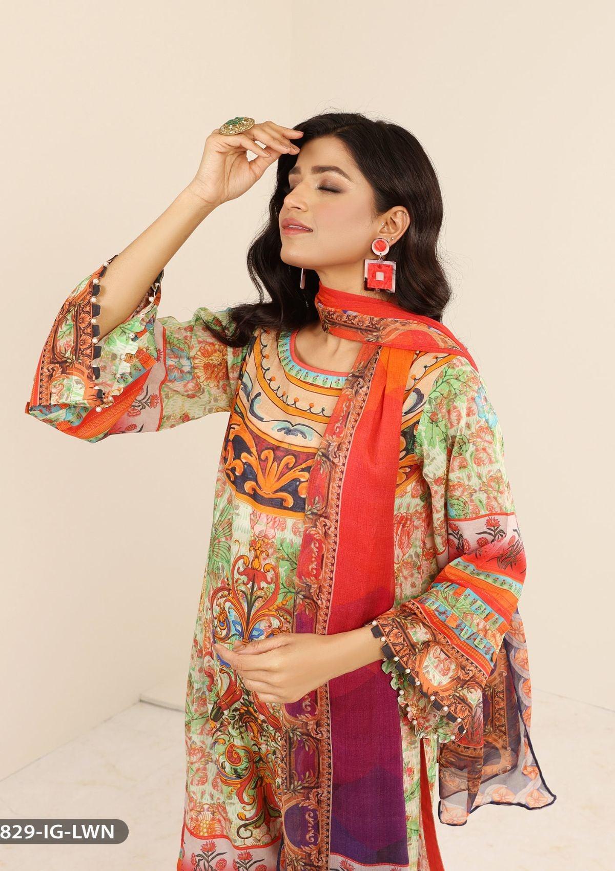 ShaPosh Casual Pret (15829-IG-LWN) - Mohsin Saeed Fabrics