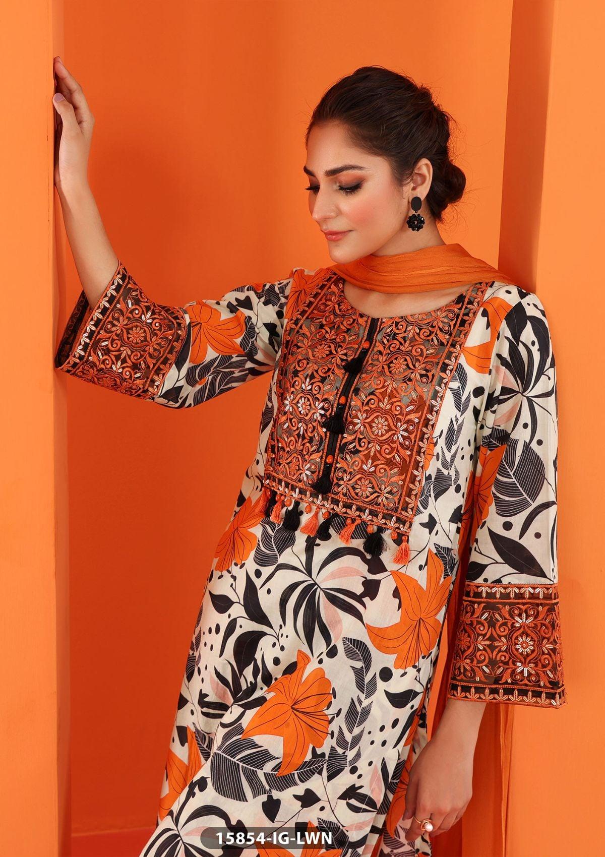 ShaPosh Casual Pret (15854-IG-LWN) - Mohsin Saeed Fabrics