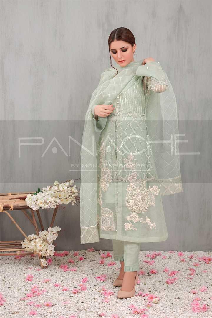 Panache by Mona Emb RTW KURTI-128 PEPPERMINT - Mohsin Saeed Fabrics