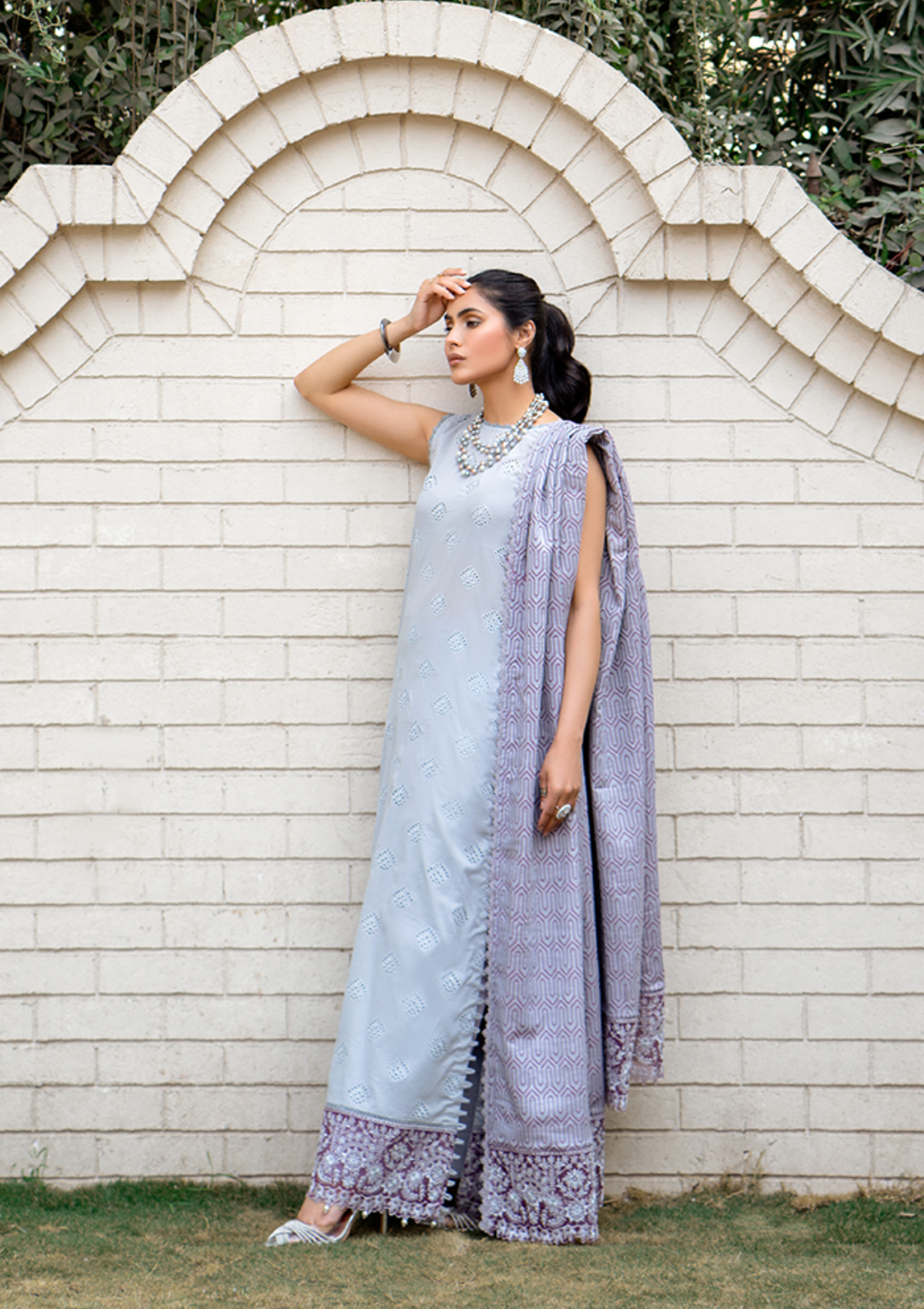Humdum Mehar Emb Chikankari'23 MR-10 - Mohsin Saeed Fabrics