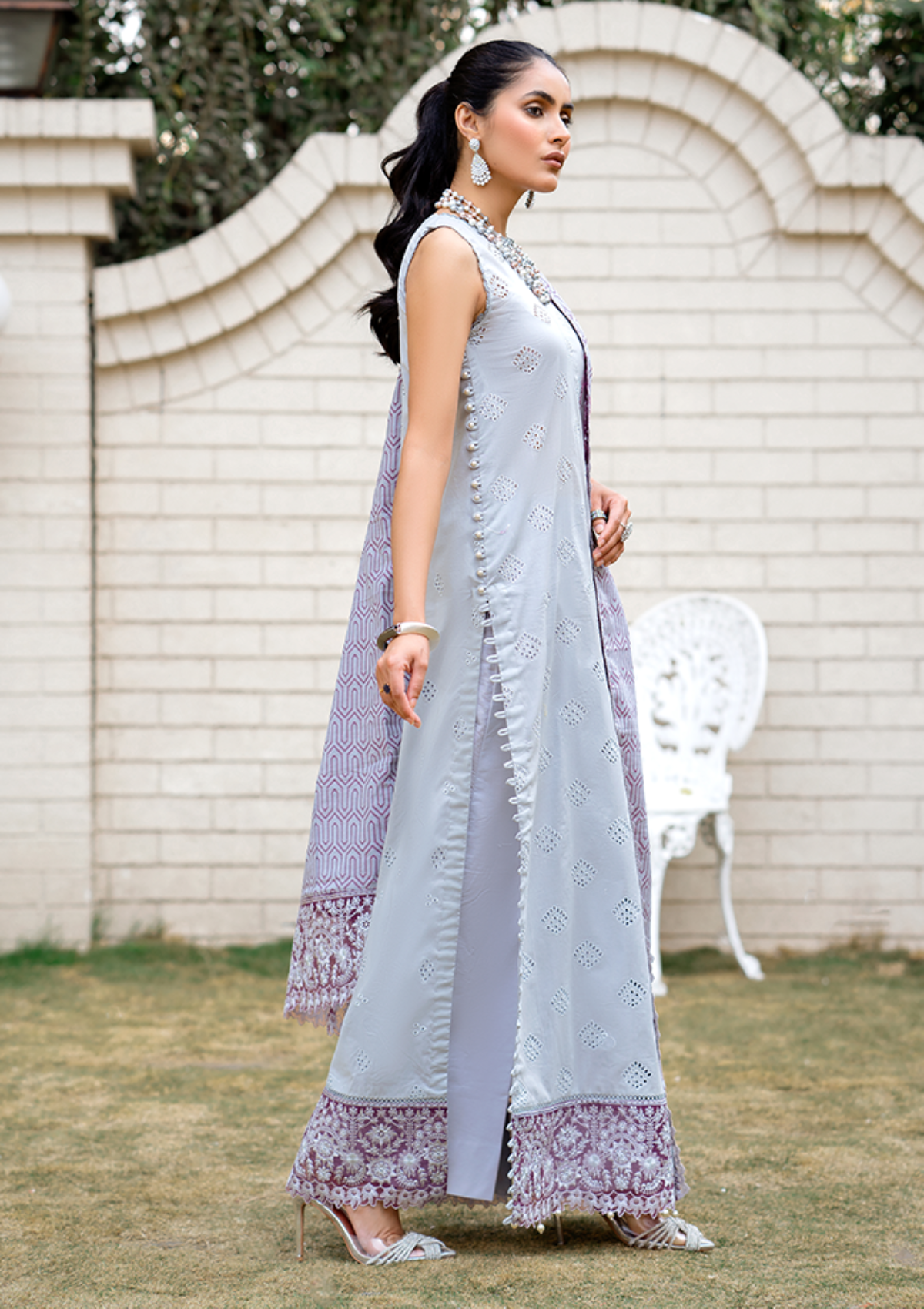 Humdum Mehar Emb Chikankari'23 MR-10 - Mohsin Saeed Fabrics