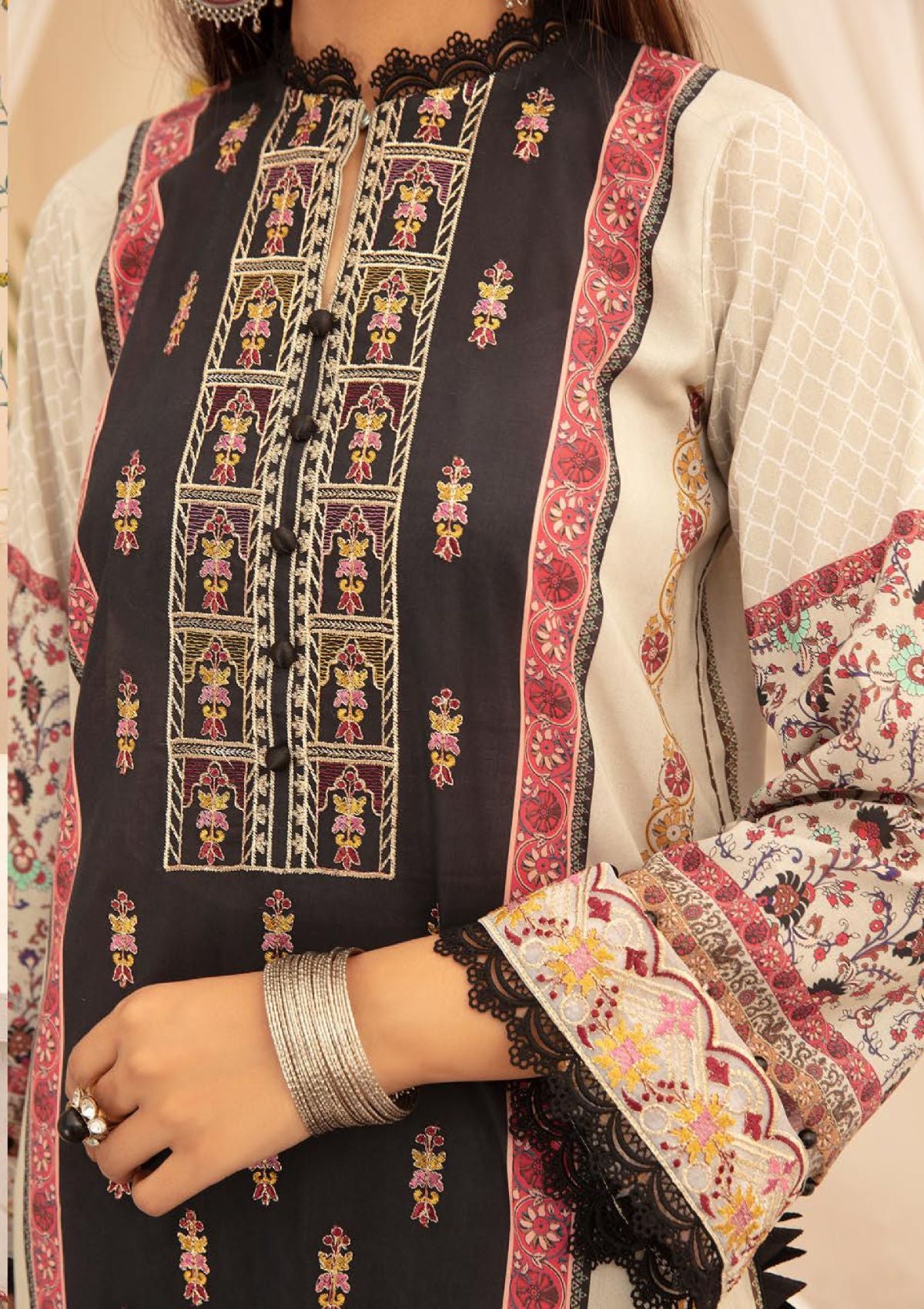 Shaista Swiss Emb Printed Lawn'23 D-211 - Mohsin Saeed Fabrics